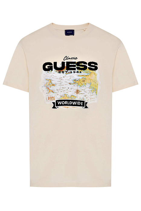 Хлопковая футболка с логотипом Бренд Guess