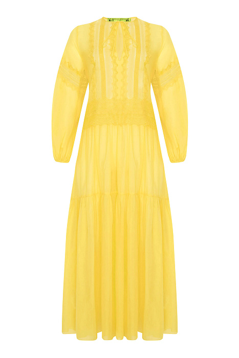 Хлопковое платье с кружевом Бренд Ermanno Scervino