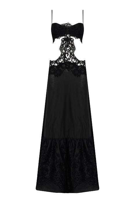 Льняное платье с кружевом Бренд Ermanno Scervino