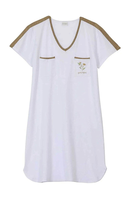 Короткая ночная сорочка с вышивкой Бренд Le Chat