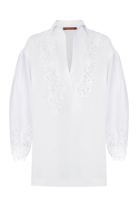 Льняная туника с кружевной отделкой Бренд Ermanno Scervino