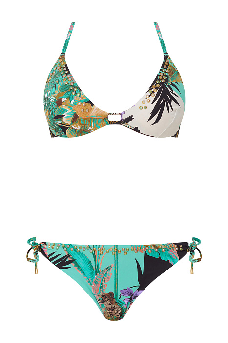 Раздельный купальник без косточек с разноцветным декором Бренд Miss Bikini