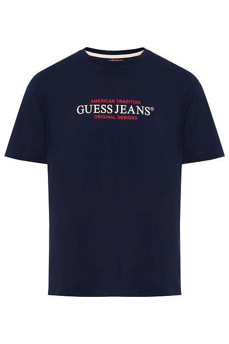 Хлопковая футболка с логотипом Бренд Guess