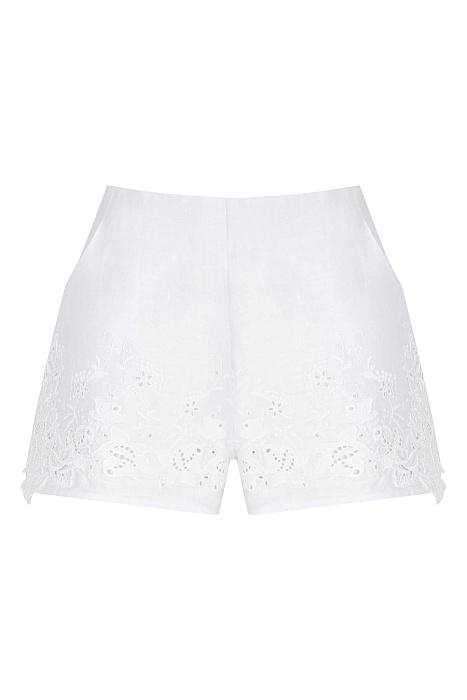 Льняные короткие шорты с кружевной отделкой Бренд Ermanno Scervino