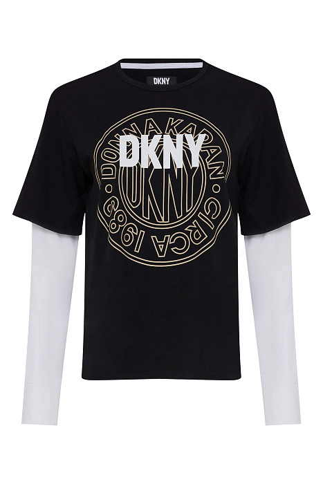 Лонгслив с круглым вырезом Бренд DKNY