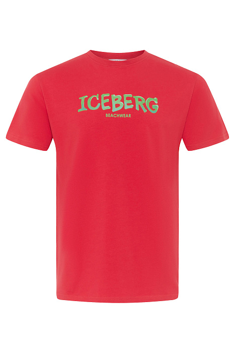 Хлопковая футболка с логотипом на груди Бренд Iceberg