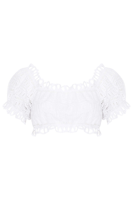 Хлопковая блузка с перфорацией Бренд Ermanno Scervino