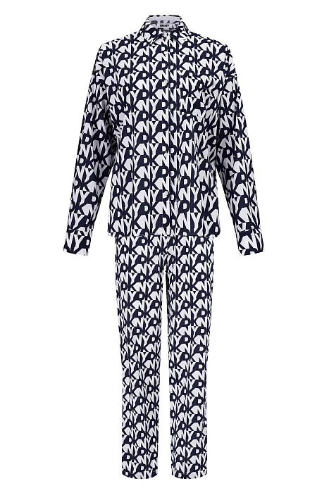 Пижама из хлопка и вискозы Бренд DKNY