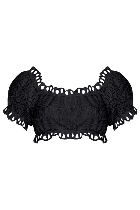 Хлопковая блузка с перфорацией Бренд Ermanno Scervino