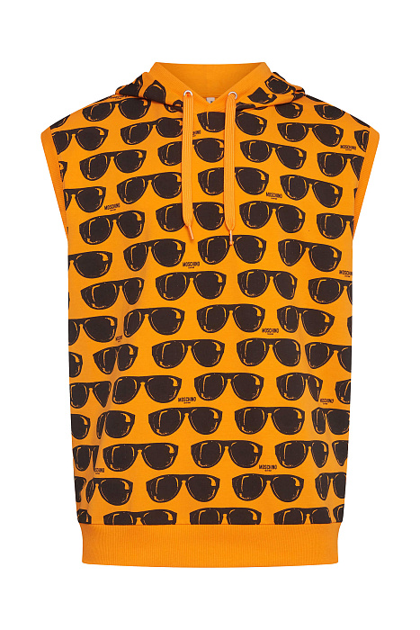 Хлопковое худи с коротким рукавом Бренд Moschino